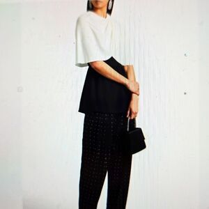 Lela rose  capelet Crepe peplum top size 8